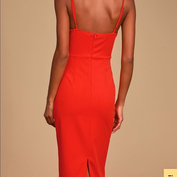 New Lulus Charmed & Dangerous Red Bustier Dress - Picture 4 of 4
